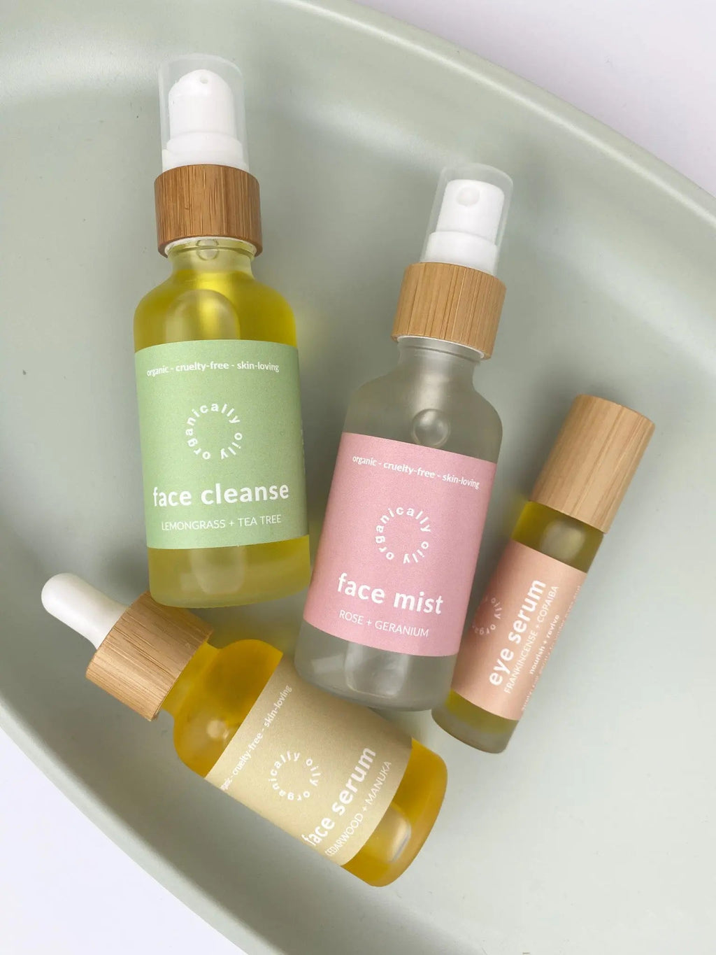Organic Face Ritual Bundle | Cleanser, Mist, Serum & Eye Serum