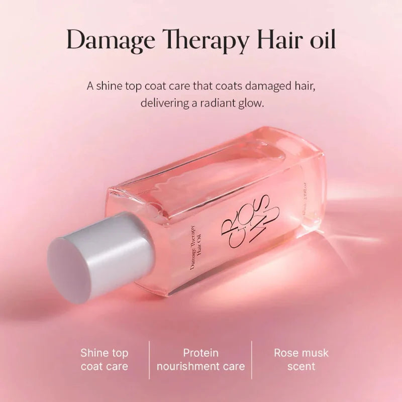 Growus hair oil bottle on a soft pink background