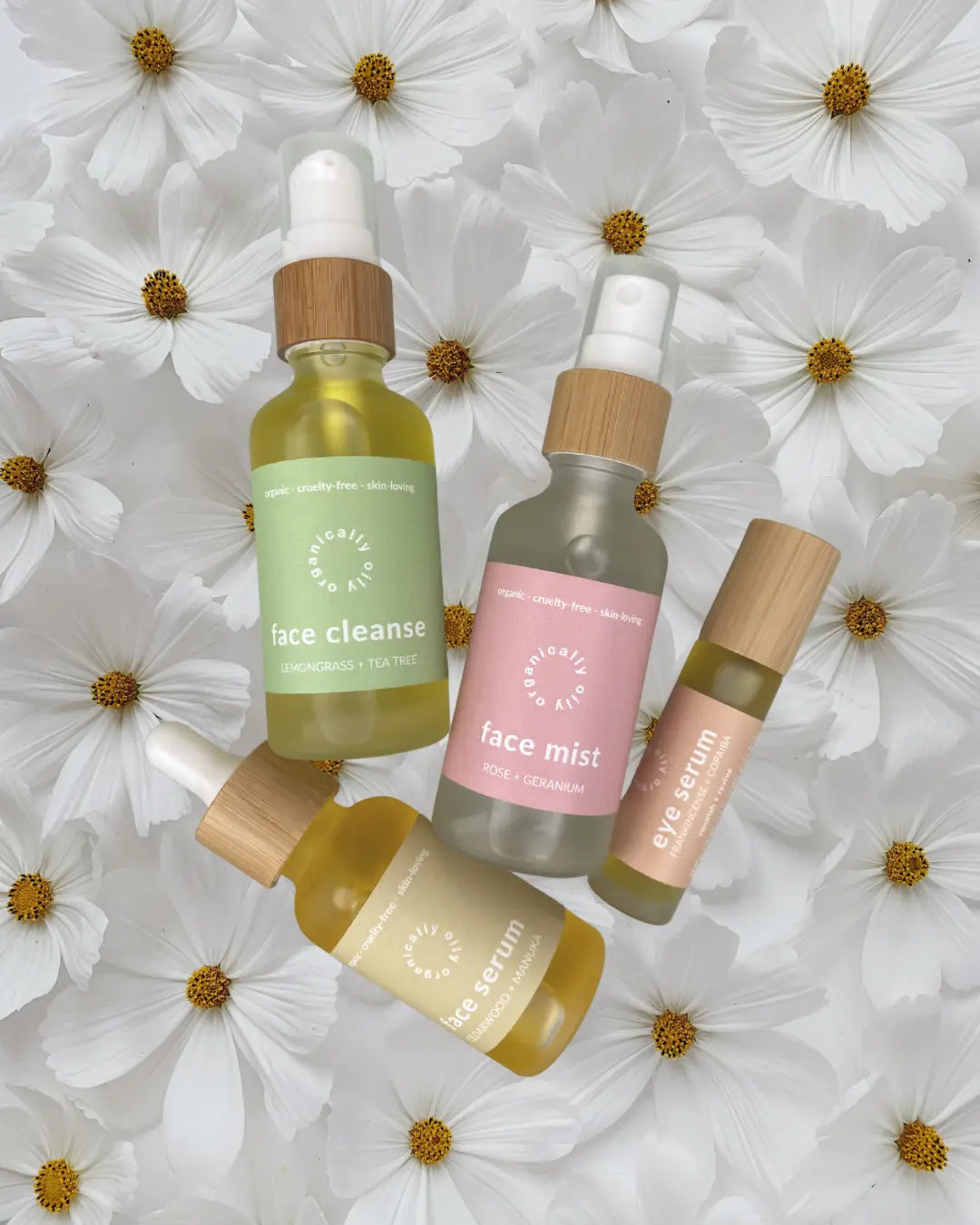 Organic Face Ritual Bundle | Cleanser, Mist, Serum & Eye Serum