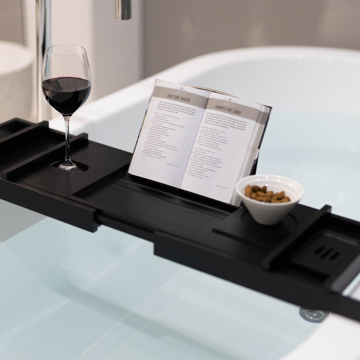 Serenity Bamboo Bath Caddy - Black