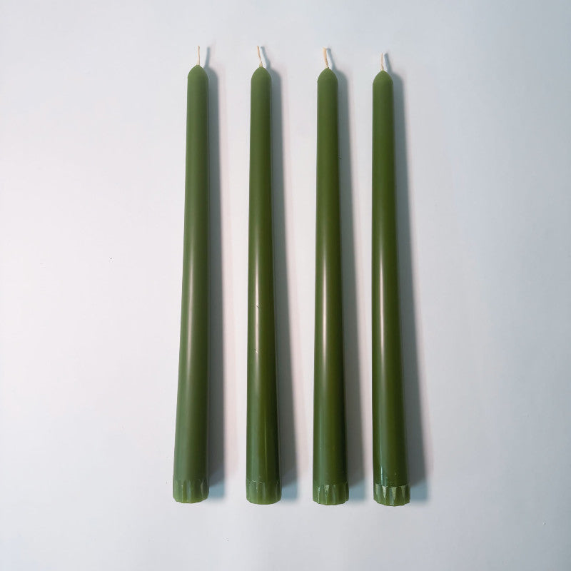 Coloured Beeswax Taper Candle | Evergreen-0