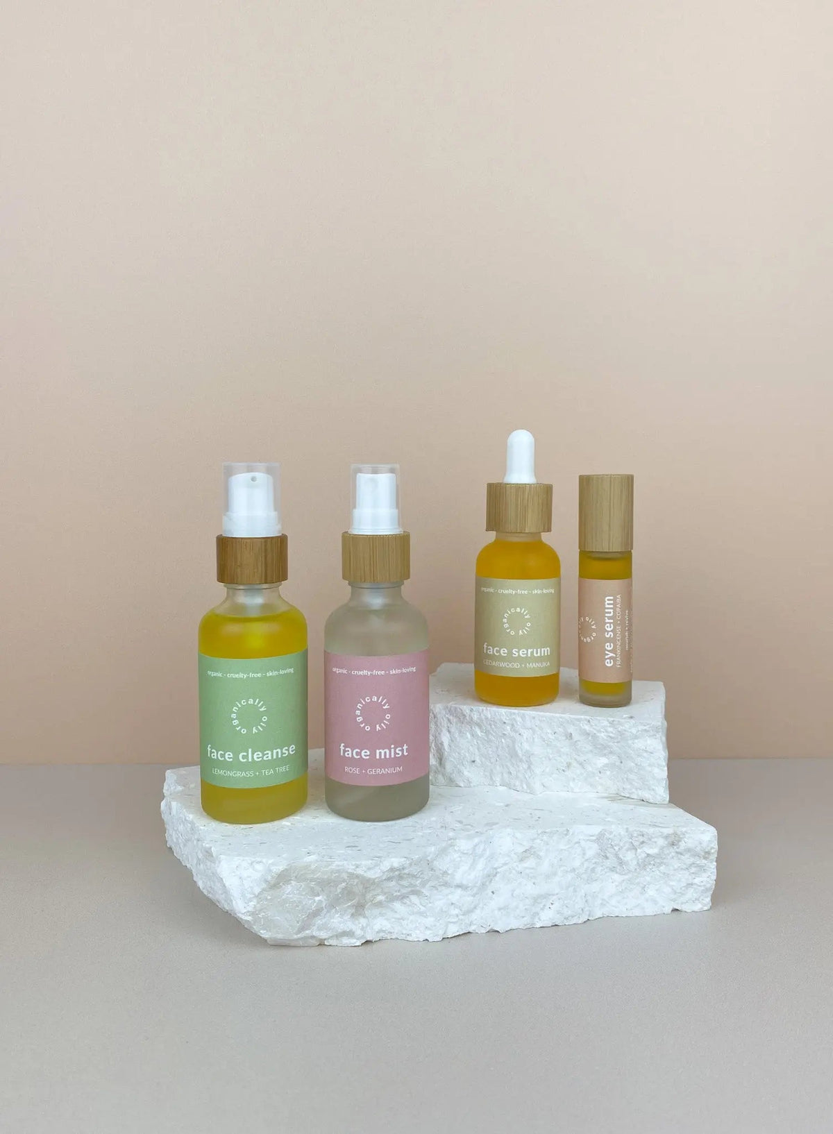 Organic Face Ritual Bundle | Cleanser, Mist, Serum & Eye Serum